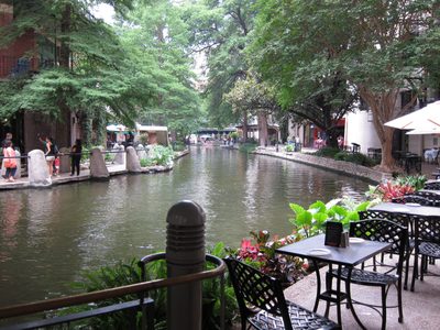 The famed river walk on a lovely afternoon